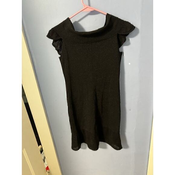 Zac Posen / Target Womens Size M Off Shoulder Sheer Black Metallic Mini Dress - Picture 6 of 9